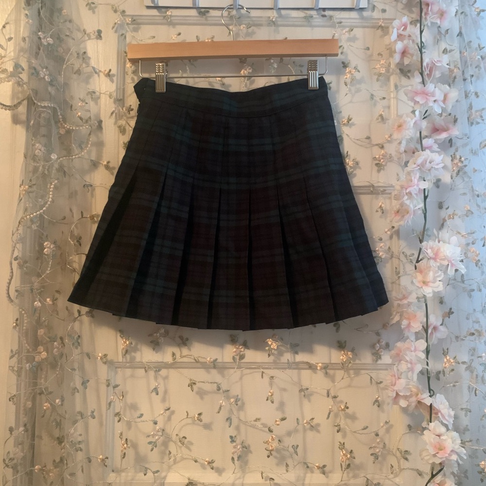 Los Angeles Apparel Dark Plaid Mini Skirt